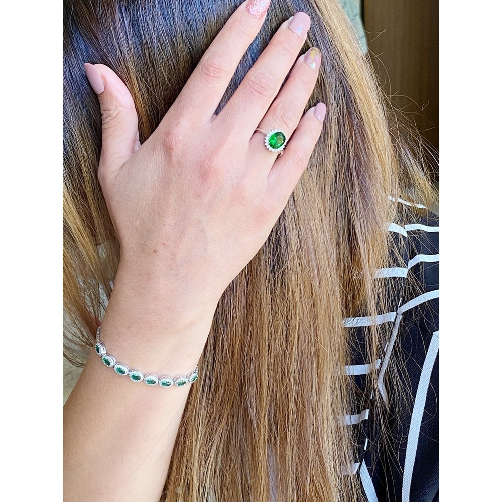 cubic zirconia Stone bolo set Bracelet,Ring